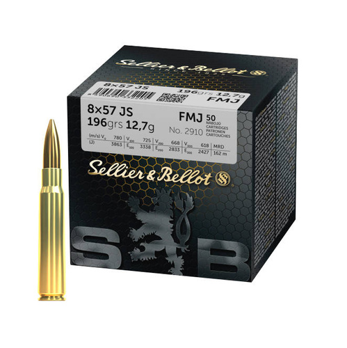 Sellier&Bellot - Gewehr Ammuniton 8x57JS FMJ 196 gr / 12,7 g - 50 Stück - Büchsenpatronen