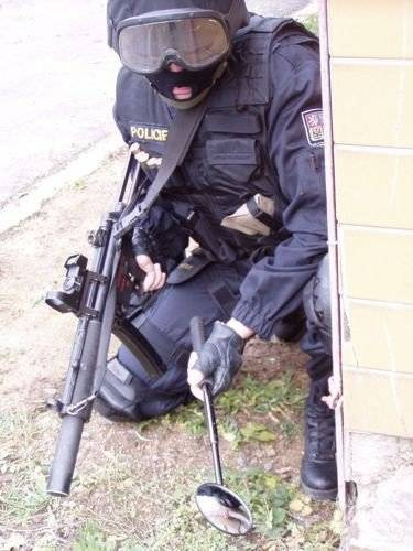 ESP – Taktischer Spiegel für 71 mm Teleskopschlagstock mit Koffer – Schwarz – BMO-02-18 / BMH-02