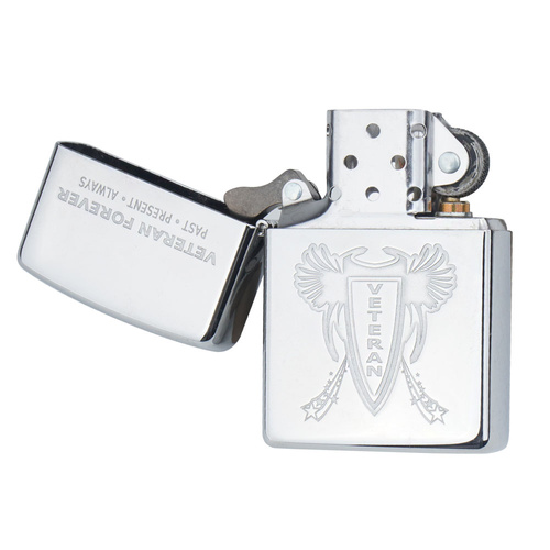 Zippo - Veteran Forever Benzinfeuerzeug - High Polish Chrome - Z28054