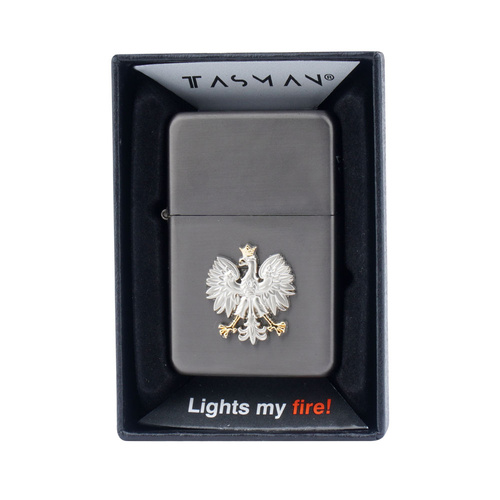 Tasman - Benzinfeuerzeug - Adler - Black Nickel Brushed - Q310220