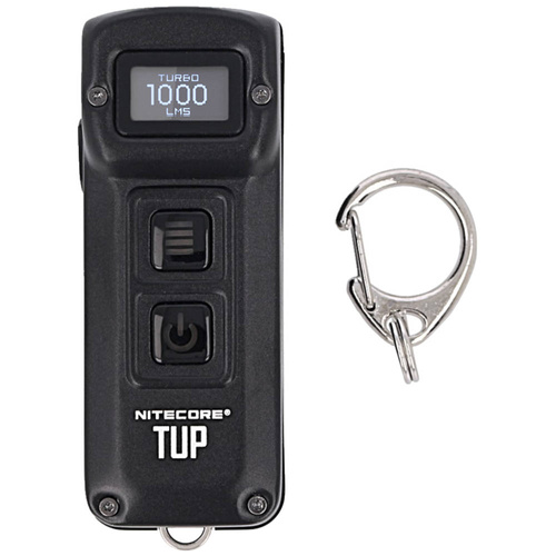 NiteCore - TUP Schlüsselanhänger LED-Taschenlampe mit 1200 mAh Akku - 1000 lm - TUP Hi-Tech Black