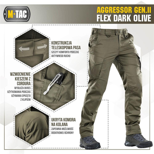 M-Tac - Taktische Hose Aggressor Gen.II Flex - Ripstop - Dark Olive - 20058048
