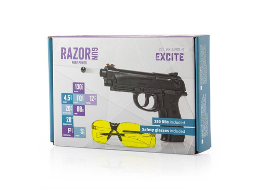 RazorGun - Excite Pistole Luftgewehr mit Schutzbrille - 4,5 mm - Schwarz - 337-004