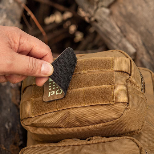 M-Tac - Aufnäher mit Flagge und Aufschrift Polen - Laserschnitt - Pixel/Rechteck - Coyote / Fluo - 51007205