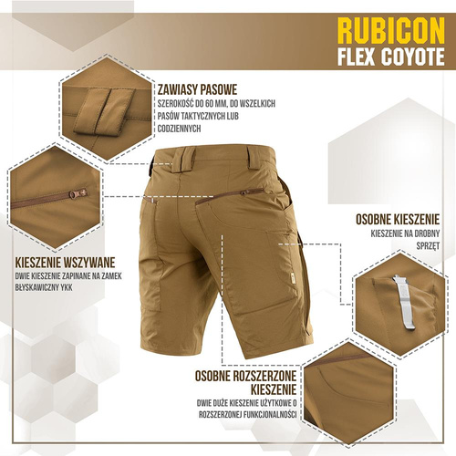 M-Tac - Taktische Shorts Rubicon Flex - 4-Way Stretch - YKK - Coyote - 20070005