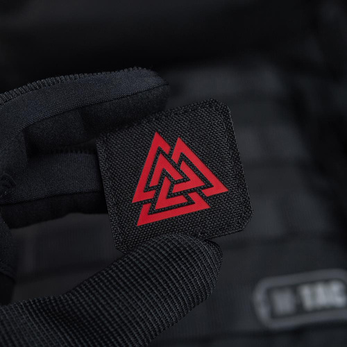 M-Tac - Lasergeschnittenes Valknut Quadrat Patch - Rot / Schwarz - 51162233