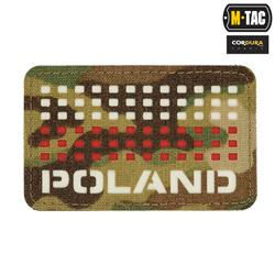 M-Tac - Aufnäher mit Polen-Flagge und Aufschrift - Laserschnitt - Pixel - Rot / MultiCam / Weiß - 51006108
