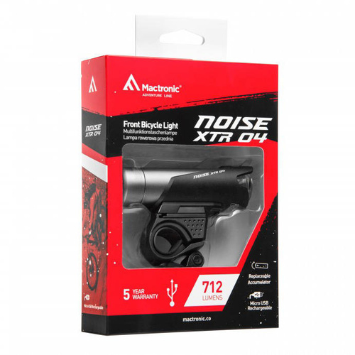 Mactronic - Front LED Wiederaufladbares Fahrradlicht Noise XTR 04 - 712 lm - ABF0042