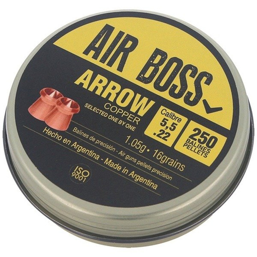 Apolo - Air Boss Pfeil Kupfer Luftgewehrkugeln - .22 / 5.5mm - 250 Stück - E30100