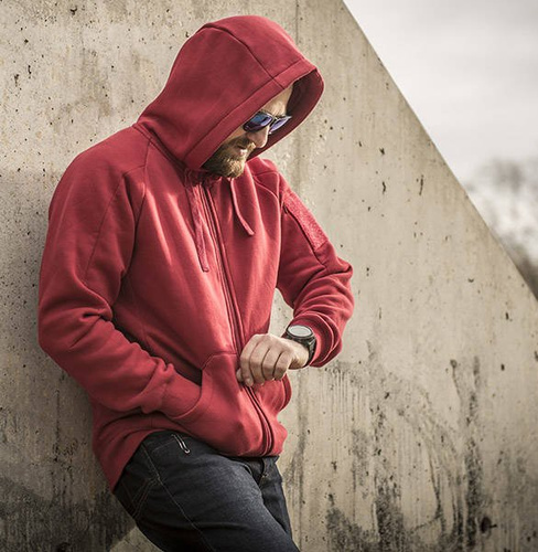 Helikon - Urban Tactical Hoodie® Lite Kapuzenpullover - FullZip - Rot - BL-ULF-CB-25