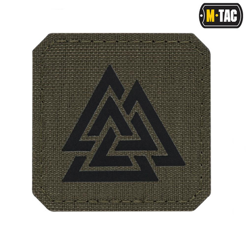 M-Tac - Lasergeschnittenes Valknut Quadrat Patch - Schwarz / Ranger Green - 51162232