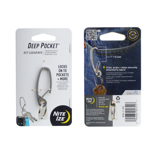 Nite Ize - Karabinerhaken Deep Pocket - Edelstahl - Silber - DPK-11-R3