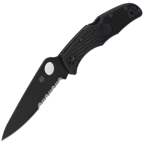 Spyderco - Endura® 4 FRN Schwarz / Schwarz Klinge SpyderEdge Messer - C10PSBBK