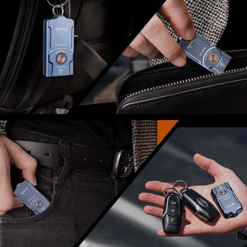  Fenix - LED-Taschenlampe E03R V2 - 500 lm - Mit 400 mAh Akku - Blau - E03RV2BL