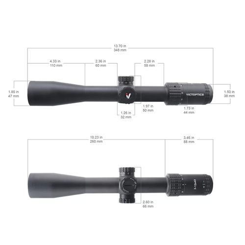 VictOptics - Luftgewehr Zielfernrohr S4 3-12x40 SFP - MDL - Schwarz - OPSL31