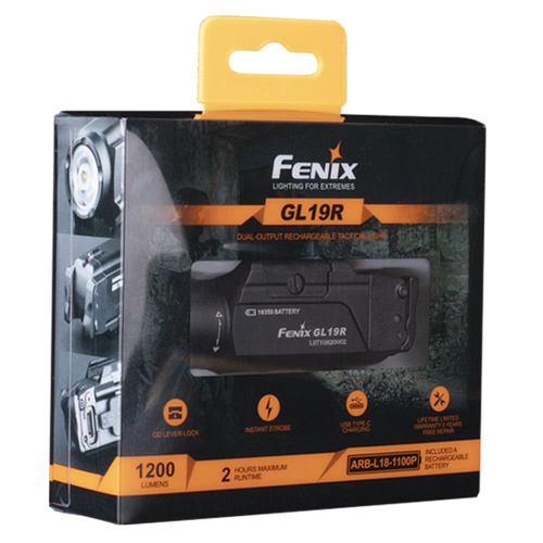 Fenix - Taktische LED-Taschenlampe für Handfeuerwaffen - 1200 Lumen - Picatinny - 1100 mAh - GL19R