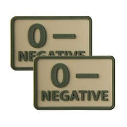 Helicone - PVC Patch - Blutgruppe - 0- NEG - Khaki - 2 Stück