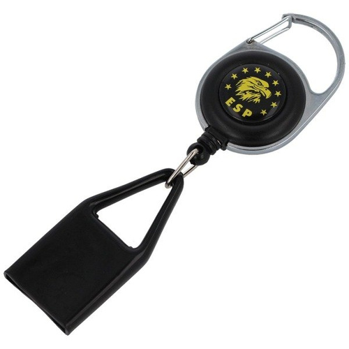 ESP - Retraktor für Ø 22 mm Gaswerfer mit Karabinerhaken und Clip - Schwarz - RETRACTABLE HOLDER