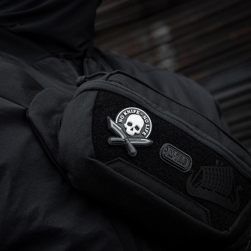 M-Tac - No Knife - No Life 3D PVC Patch - Schwarz / Weiß - 51128236