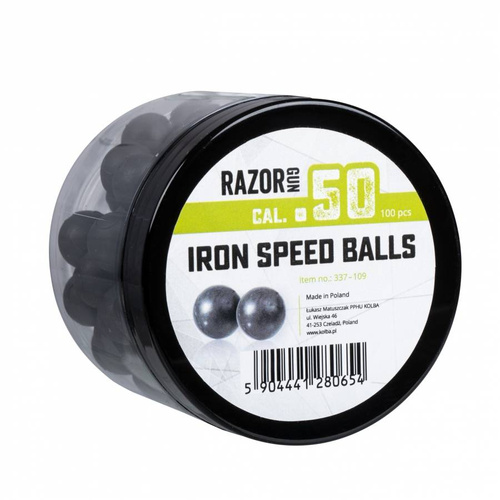 RazorGun - RAM Iron Speed Balls Gummi-Metall-Geschosse - Cal. .50 - 100 Stück - 337-109