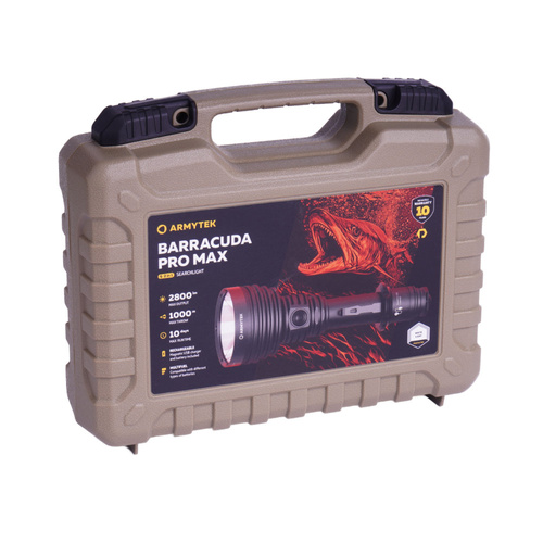 Armytek - Taktische Taschenlampe Barracuda Pro Max - Blitzlicht - 2800 lm - Schwarz - F10501PC