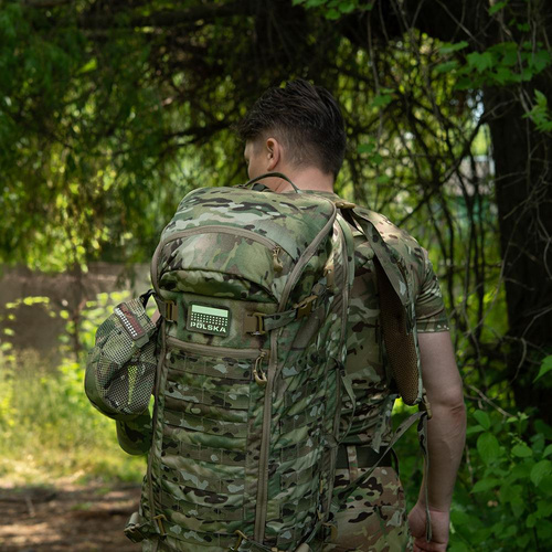 M-Tac - Aufnäher mit Flagge und Aufschrift Polen - Laserschnitt - Pixel/Rechteck - Multicam / Fluo - 51007208