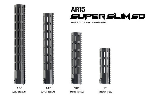 UTG - Handschutz für AR15 Super Slim Free Float - 14'' - M-LOK - Mil-Spec - Schwarz - MTU046XLM