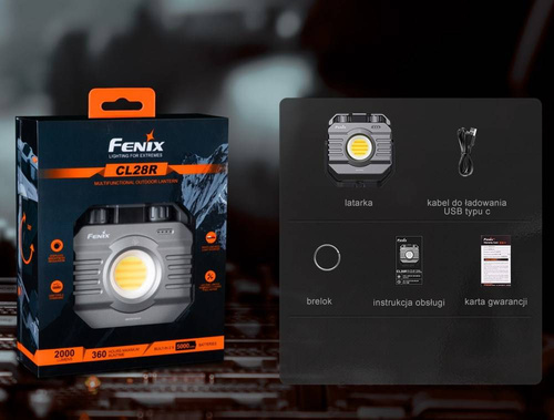 Fenix - Camping Licht CL28R LED - 2000 lm - 10000 mAh - USB-C - Grau - 039-538