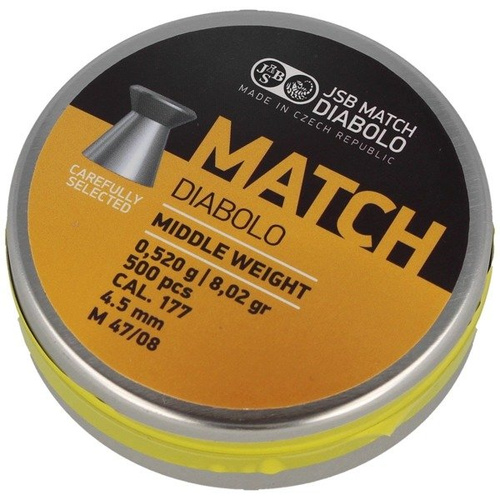 JSB - Gelb Match Diabolo mittleres Gewicht Airgun Pellets - 4,51 mm - 500 Stück - 000016-500