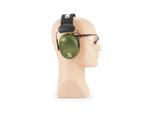 RealHunter - Set aus Active PRO Gehörschützern und Schutzbrille - Olive Green