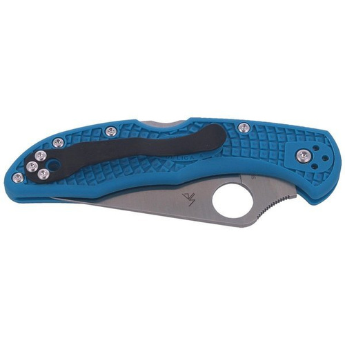 Spyderco - Delica® 4 FRN flach geschliffen blau PlainEdge Messer - C11FPBL