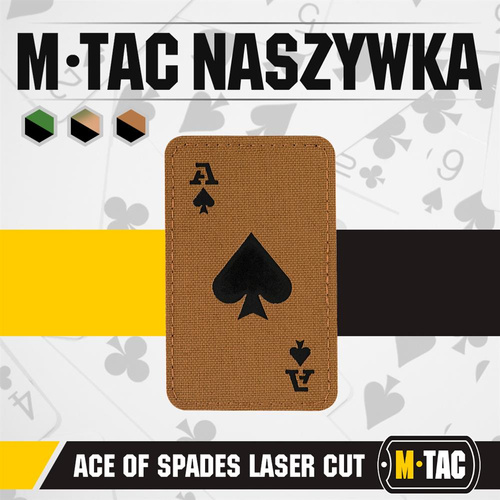 M-Tac - Militär-Patch Ace of Spades - Cordura 500D - Coyote / Schwarz - 51109502