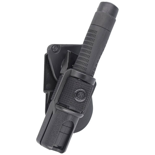 ESP - Gehärteter Teleskopschlagstock Ergonomic 18'' Reibung mit Holster - Friction Lock - Schwarz - ExB-18HE-BK BH-24