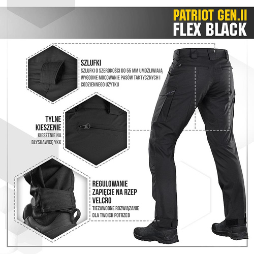 M-Tac - Patriot Gen II Flex taktische Hose - Schwarz - 20056802