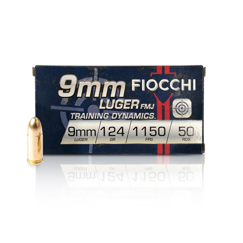 Fiocchi - Pistolenmunition 9x19 Luger Parabellum FMJ 124gr/8.0g - BOX 50 rounds - #709112