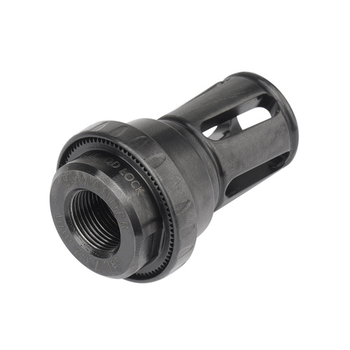 Gomander - Schalldämpfer Tactinox 7,62 QD Lock M26x1,5 + 7,62 Helix S M14x1 LH Mündungsbremse - Kal. 7,62 - Schwarz