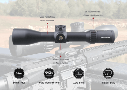 Vector Optics - Zielfernrohr Continental x6 3-18 FFP - 50 mm - Schwarz - SCFF-43
