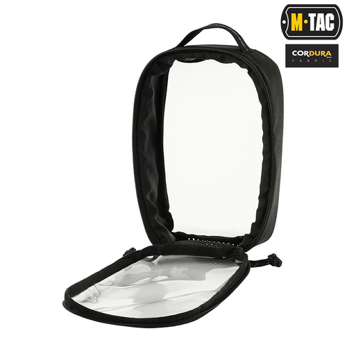 M-Tac - Elite Kleiner Transparenter Organizer - 22 x 14 cm - Schwarz - 10147002-S
