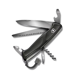 Victorinox - Multifunktionelles Taschenmesser Ranger 55 - 10 Funktionen - Onyx Schwarz - 0.9563.C31P