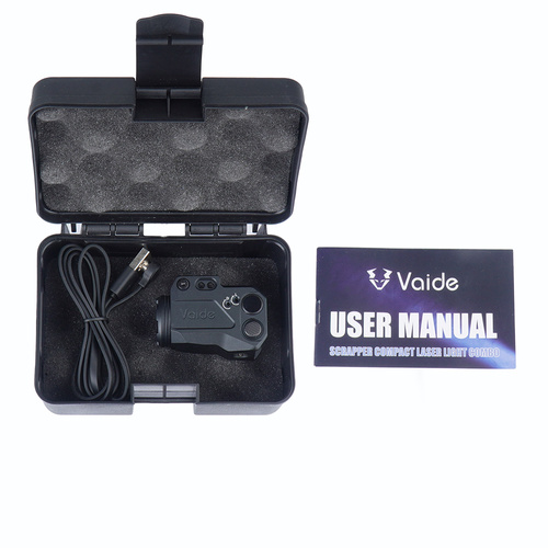 Vaide - Taktische Waffe LED-Taschenlampe mit Laser Compact Scrapper Combo - 500 lm - Schwarz - VAPLL-G01