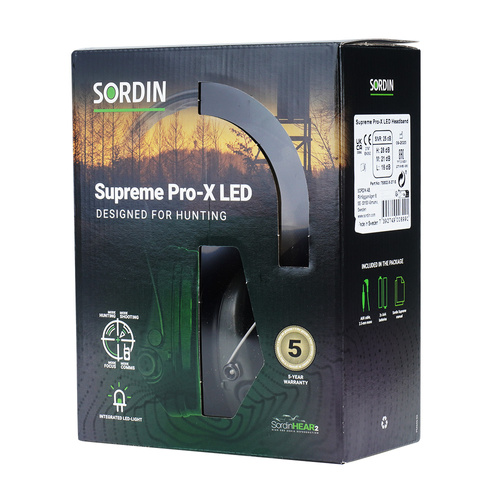 Sordin - Supreme Pro-X LED aktiver Gehörschutz - Grün - 75302-X-07-S