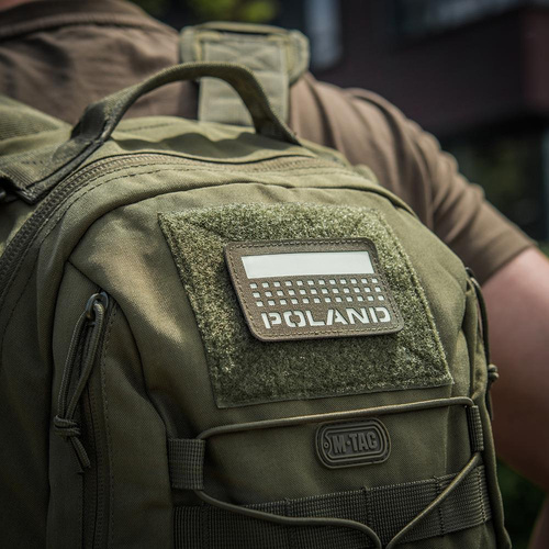 M-Tac - Aufnäher mit Flagge und Aufschrift Polen - Laserschnitt - Pixel/Rechteck - Ranger Grün / Fluo - 51007223