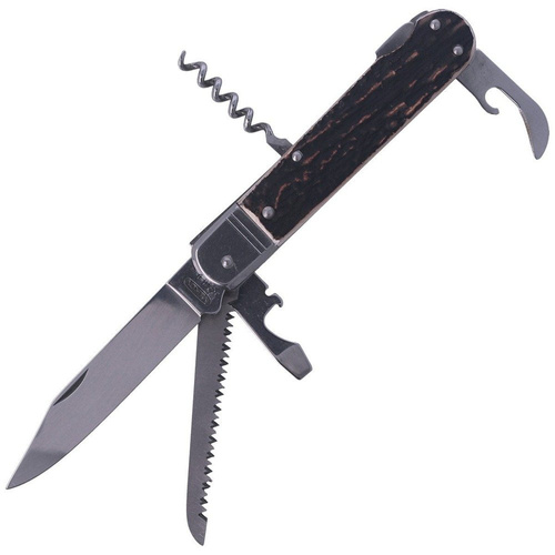 Mikov s.r.o. - Jagdmesser Mikov Fixir Imit. Lieber Hirsch - 5 Klingen - Lederholster - Braun - 232-XH-5V KP