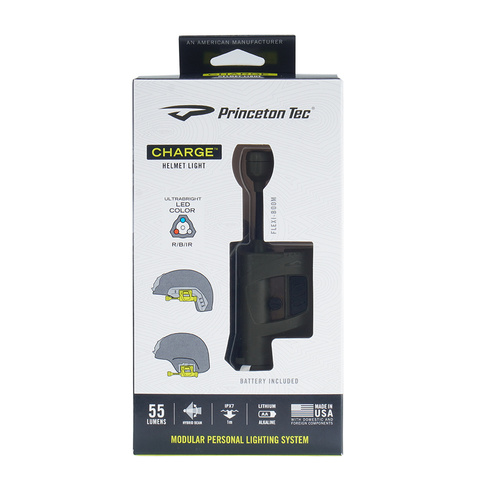 Princeton Tec - Charge MPLS LED-Helm-Taschenlampe - 55 Lumen - Rot / Blau / IR - Olive Drab - C-RBI-OD