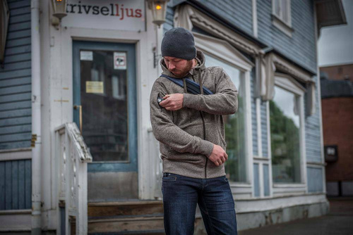 Helikon - Covert Tactical Hoodie Kapuzenpullover - Fullzip - Blaue Melange - BL-CHF-SF-M2