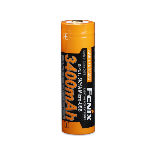 Fenix - Li-Ion Akku 18650 3400mAh 3.6V - USB - ARB-L18U-3400
