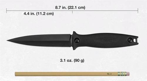 Kershaw - Taktisches Messer Secret Agent - Dagger - Schwarz - 4007